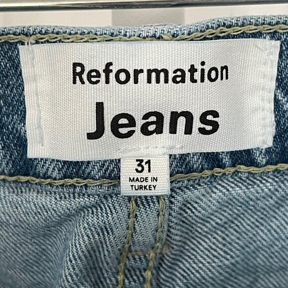 Reformation Cowboy Pointed Pocket High Rise Straight Jeans, Size 31 - Picture 3 of 5